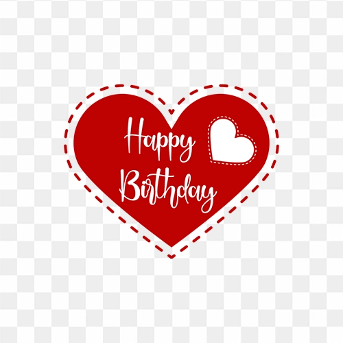 happy birthday heart shape png